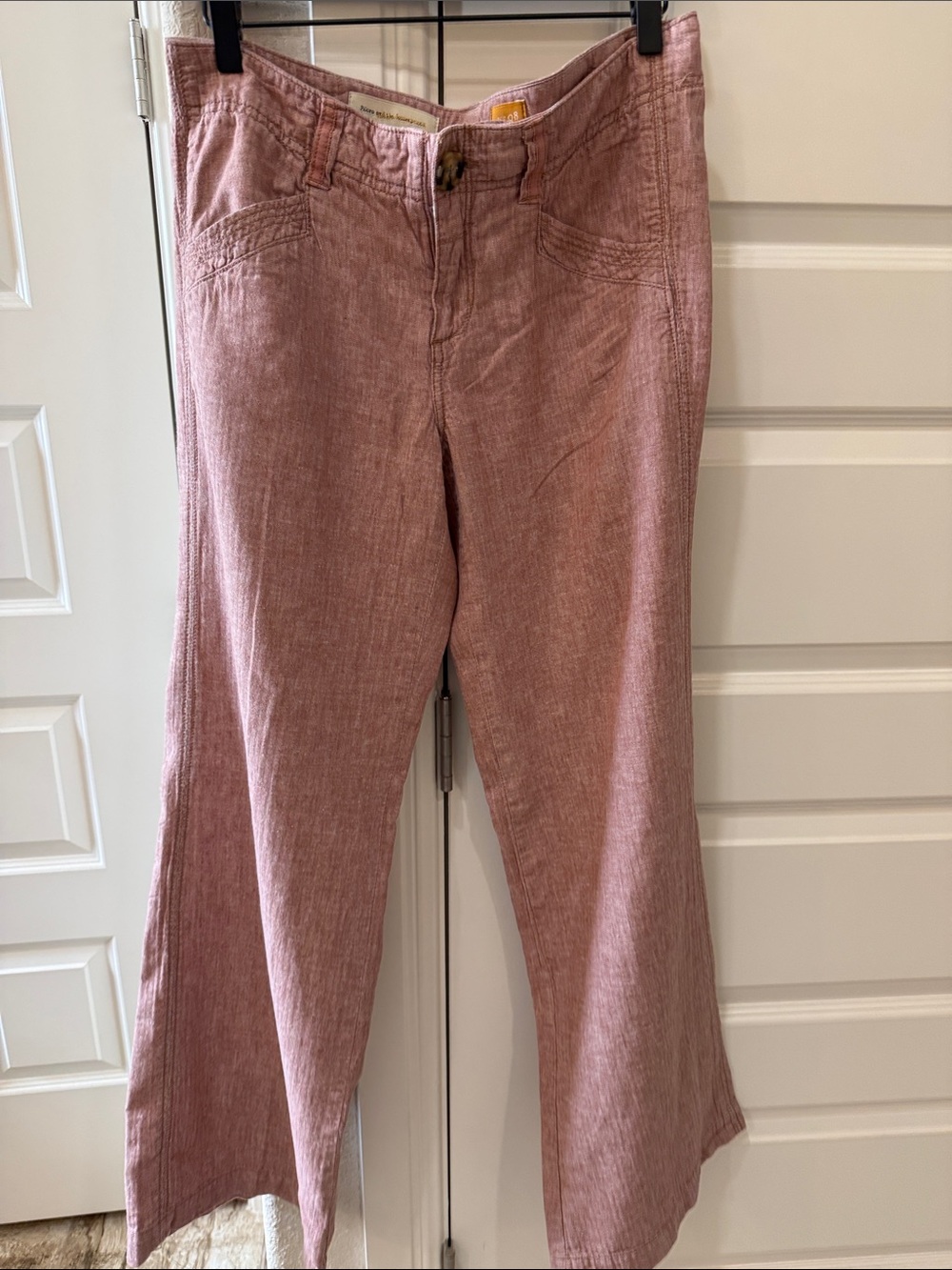 Pilcro and the Letterpress Anthropologie Wide Leg Linen Cotton Blend Pants